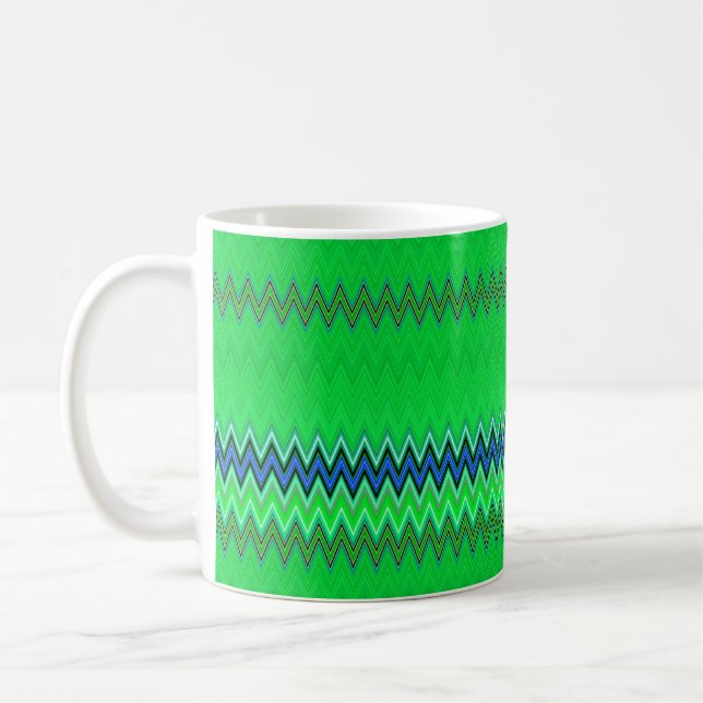 Caneca De Café Zigzag verde brilhante (Esquerda)