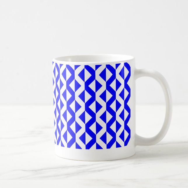 Caneca De Café ZigZags Alternativas - Azul e Branco (Direita)
