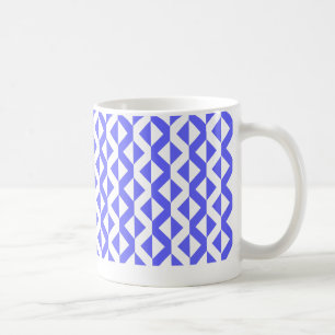 Caneca De Café ZigZags Alternativas - Azul e Branco Elétricos
