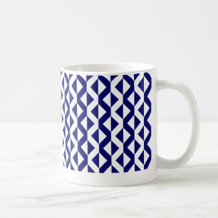 Caneca De Café ZigZags Alternativas - Azul e Branco Marinho Profu