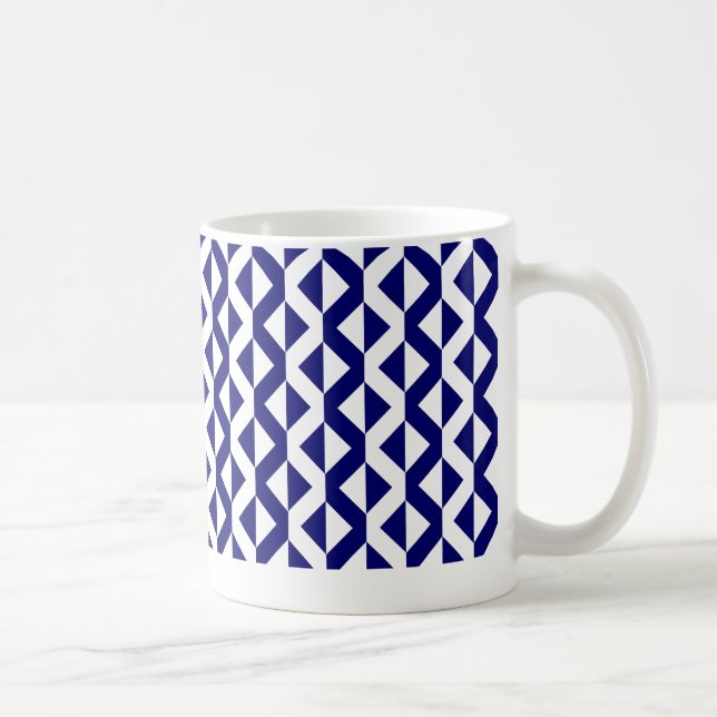 Caneca De Café ZigZags Alternativas - Azul e Branco Marinho Profu (Direita)