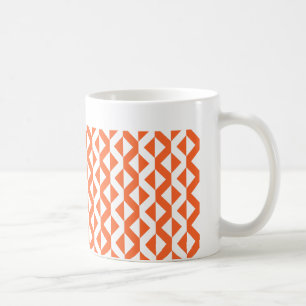 Caneca De Café ZigZags Alternativos - Laranja e Branco do outono