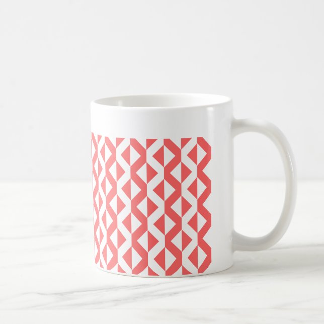 Caneca De Café ZigZags Alternativos - Rosa Tropical e Branco (Direita)