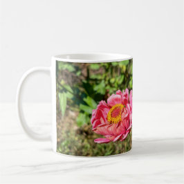 Caneca De Café Zinnia rosa com centro amarelo