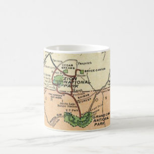Caneca De Café Zion - Grand Canyon Map Mug