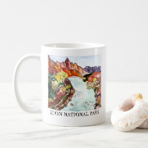 Caneca De Café Zion National Park Watercolor Art