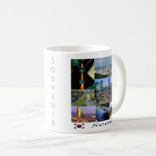 Caneca De Café zKR008 SEUL mosaico, Coreia do Sul, Ásia,