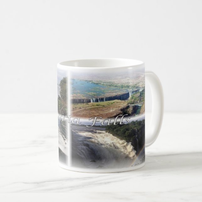 Caneca De Café ZM Zâmbia - Zimbabué - Victoria Falls - (Frente Esquerda)