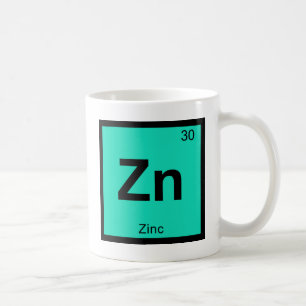 Caneca De Café Zn - Química do Zinco Símbolo da Tabela Periódica 