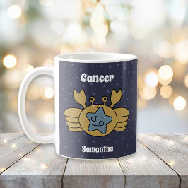 Caneca De Café Zodiac Cancer Ilustrado Cute Personalizado