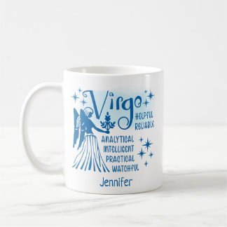 Caneca De Café Zodiac Traços Personalizados de Vírus Horoscópio