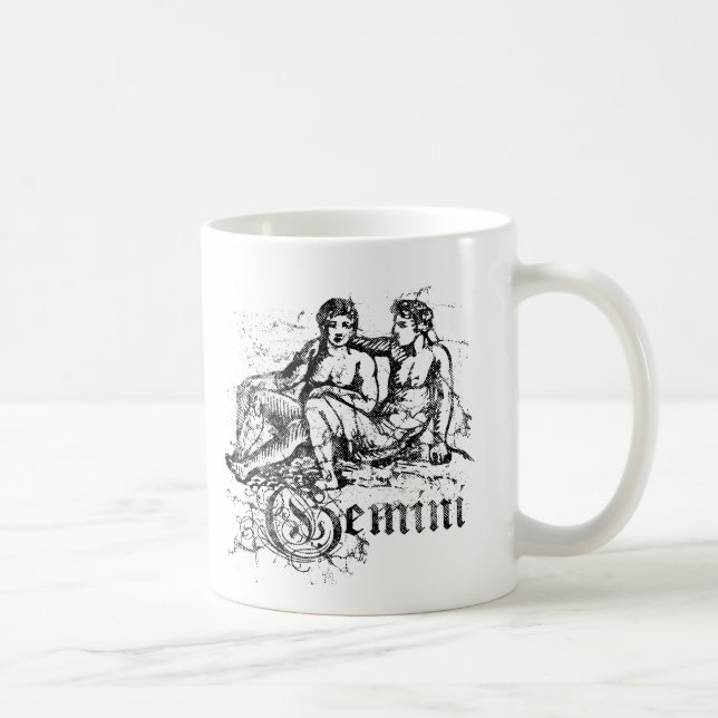Caneca De Café Zodíaco Gêmeos Vintage (Direita)