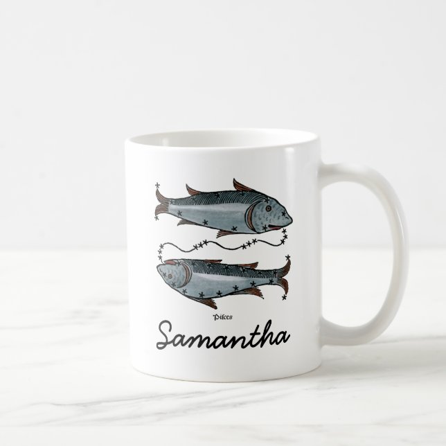 Caneca De Café Zodíaco: Peixes na cor (Direita)