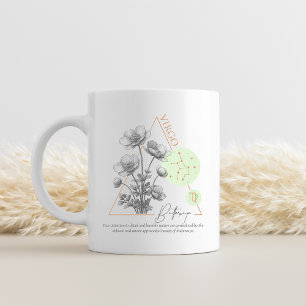Caneca De Café Zodíaco Virgem Botão-de-ouro Constelação Astrologi
