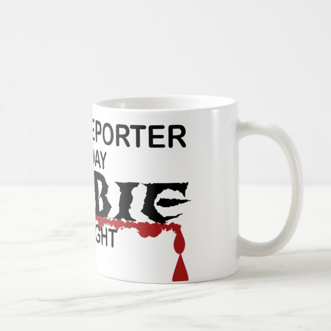 Caneca De Café Zombi do repórter de corte (Direita)