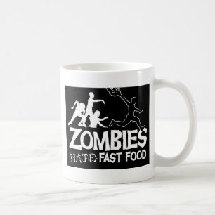 Caneca De Café Zombi-Ódio-Rápido-Comida-Preto