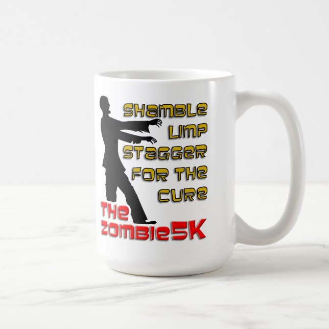 Caneca De Café Zombie 5K Engraçado Mug (Direita)