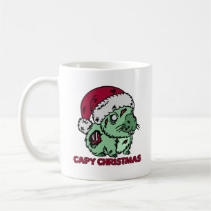 Caneca De Café Zombie Capybara Natal