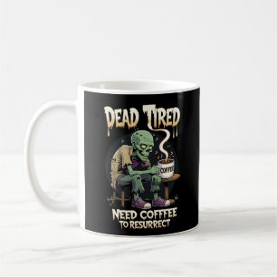 Caneca De Café Zombie com café - Engraçado Morto da Cafeína