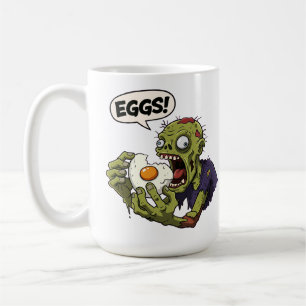 Caneca De Café Zombie comendo ovo