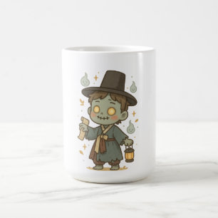 Caneca De Café Zombie Coreano Engraçado - Estilo Chibi Joseon