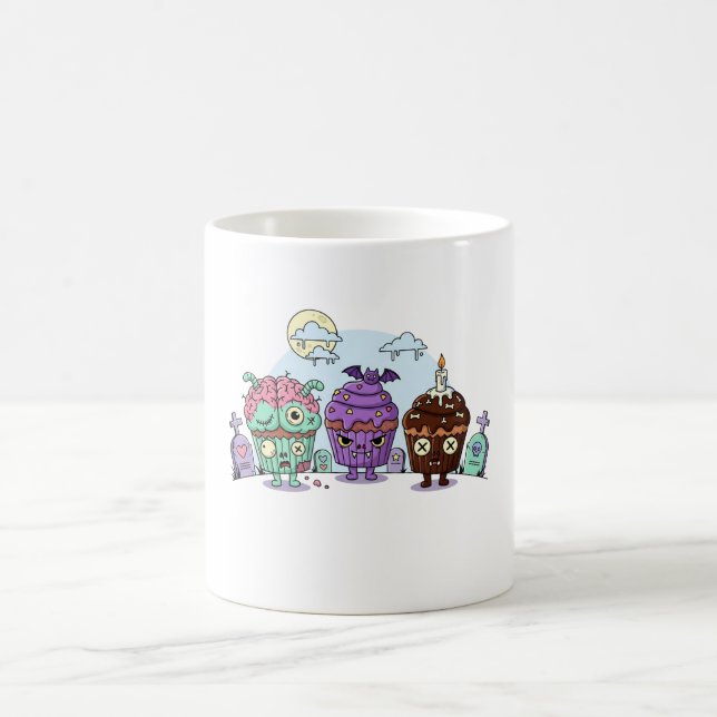 Caneca De Café Zombie Cupcake Halloween (Centro)