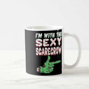 Caneca De Café Zombie das Halloween Estou com o Espantalho Y