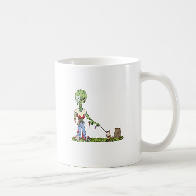 Caneca De Café Zombie Dog Walker (Direita)
