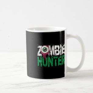 Caneca De Café Zombie Hunter Halloween Traga Uma Camisa Cuja Arma