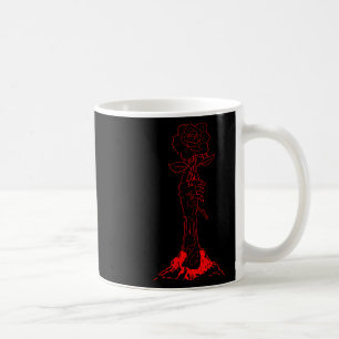 Caneca De Café Zombiecore Estética Zombie Rosa vermelha Esqueleto