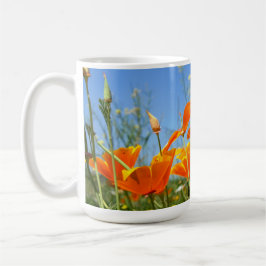Caneca De Café Zomers gevoel van wilde oranje bloemen.