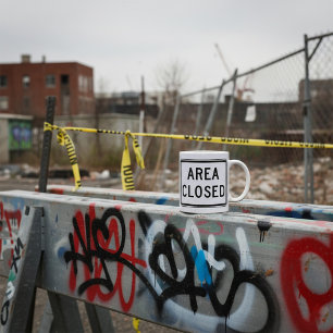 Caneca De Café Zona Sinal de Fechamento Zona Zona Restritiva
