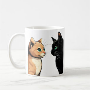 Caneca De Café Zoneamento de Gato Negro - Memória de Gatinho Engr
