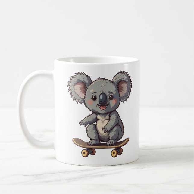 Caneca De Café Zooming Koala em Rodas (Esquerda)