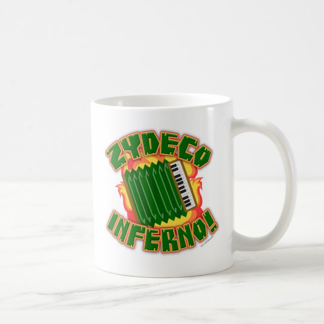 Caneca De Café Zydeco Inferno Fun Music Genre Design (Direita)