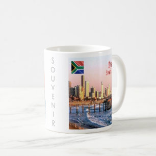 Caneca De Café zZA037 DURBAN Skyline Crop, ÁFRICA DO SUL,