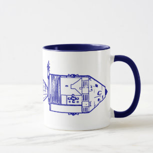 Caneca De "caneca azul do PLANO APOLLO CM/MISSION"