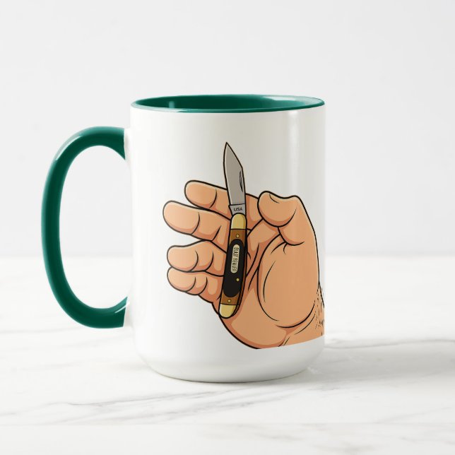 Caneca de Canivete Antigo para Pais (Esquerda)