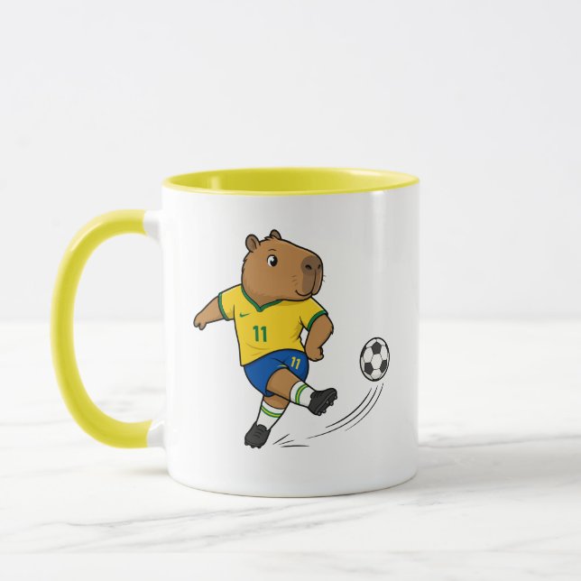 Caneca de Capivara de Futebol Fofa (Esquerda)