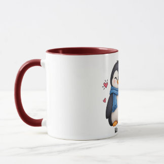 Caneca de Casal Pinguim Nome Personalizado