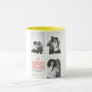 Caneca de casal preto e branco Feliz Natal