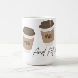 Caneca de casal 'Você, Eu e Café Quente'