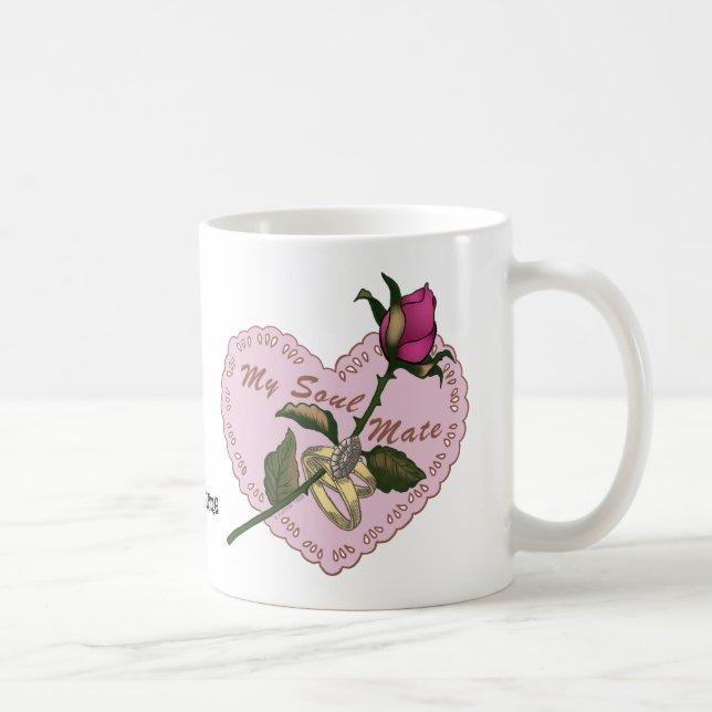 Caneca de casamento da Soul Mate rosa (Direita)