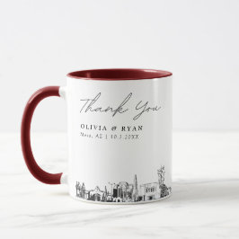 Caneca de casamento personalizada Mesa Skyline Ske