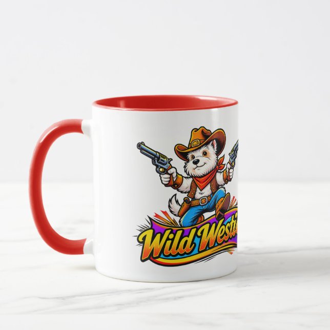 Caneca de Caubói Westie (Design Original) (Esquerda)