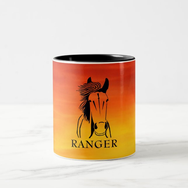 Caneca de Cavalo Artístico Personalizável Colorida (Centro)