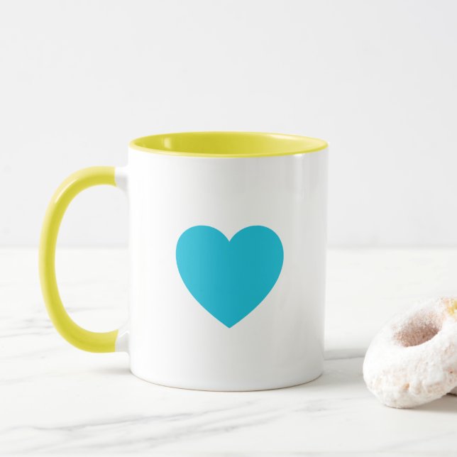 Caneca de Cerâmica Amarela Pastel Personalizada &  (Com Donut)