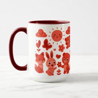 Caneca de Cerâmica Animais da Floresta Alegre Sol