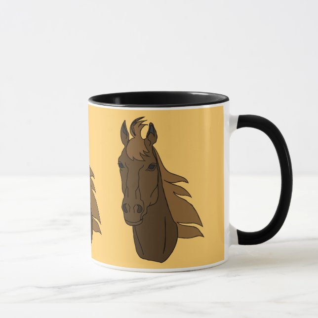 caneca de cerâmica cabeças de cavalo (Direita)