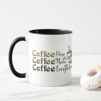 Caneca de Cerâmica Café em Todo Lugar para Amantes